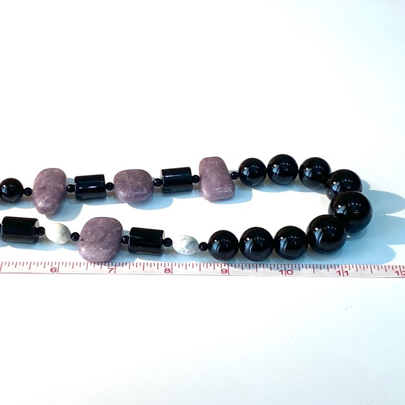 Jay King 925 Black Onyx and Purple Agate Semi-previous Gemstone Necklace - Picture 13 of 13